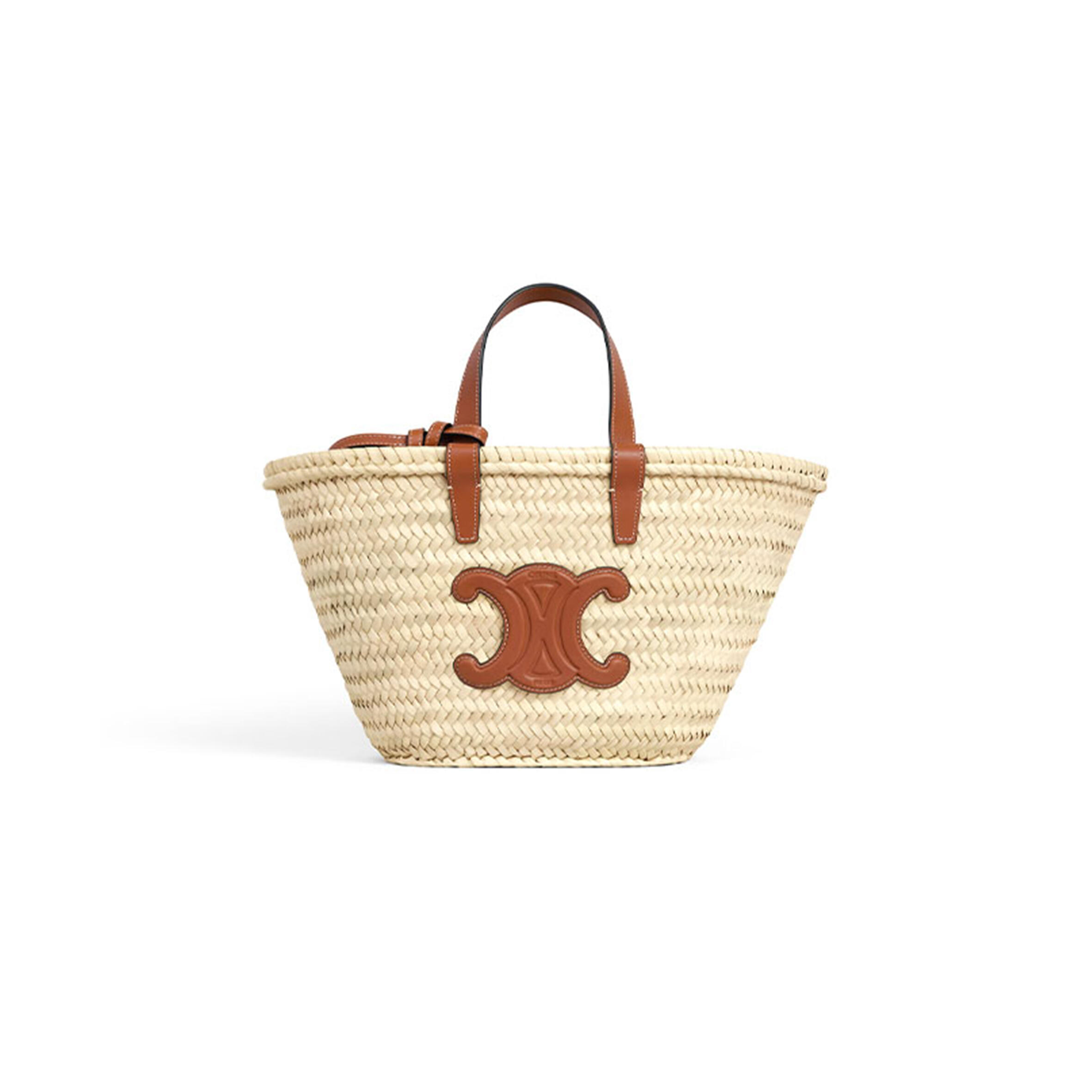 Ce1i*e teen Ce1i*e classic panier in palm leaves and calfskin 113832cgg.04lu (23*21*15cm)